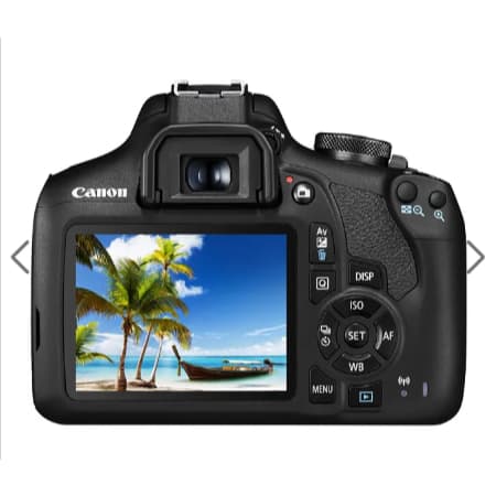 Câmera Canon EOS 2000D Wi-Fi NFC com Lente EF-S 18-55 mm IS II - Preta