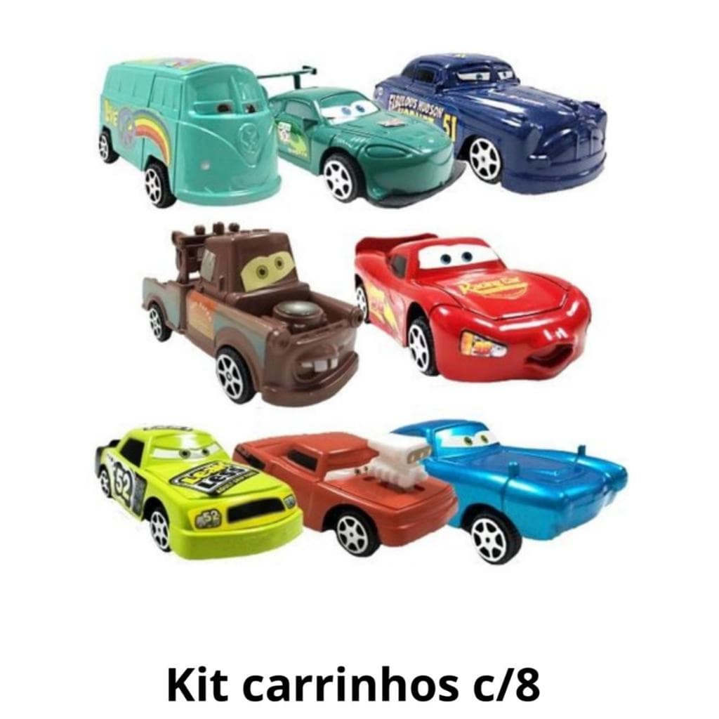 Kit com 6/8 Carrinhos Coleção Filme Carros Relâmpago Mcqueen Pronta Entrega Infantil