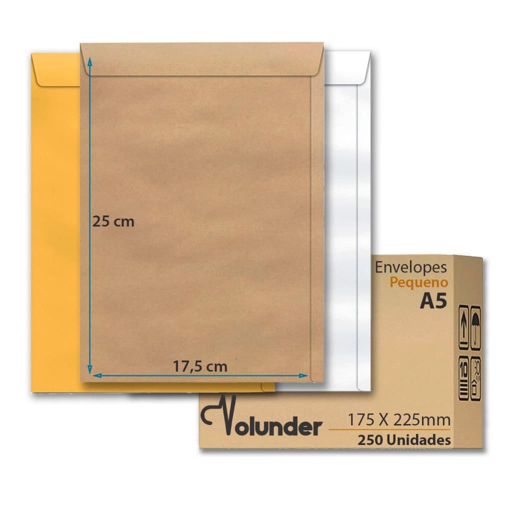 Envelope 176 x 250 mm Saco Kraft  250 Unidades