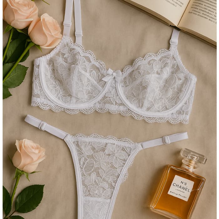 Conjunto Sensual Conforto Renda Premium Lingerie Feminino Ousado Sexy Sutiã Sem Bojo Calcinha
