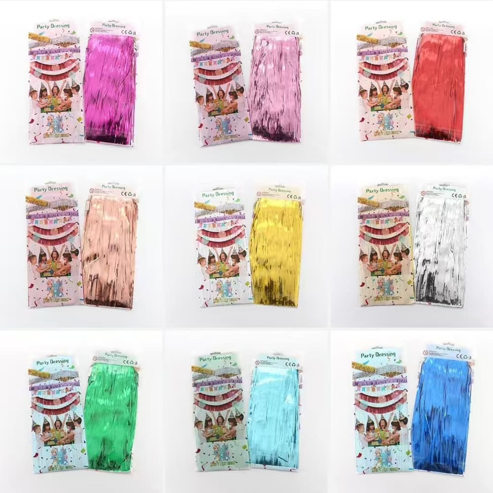 Faixa Franja Metalizada 0,30 m X 5 m Diversas Cores Roda Meio Teto Cortina Mesa