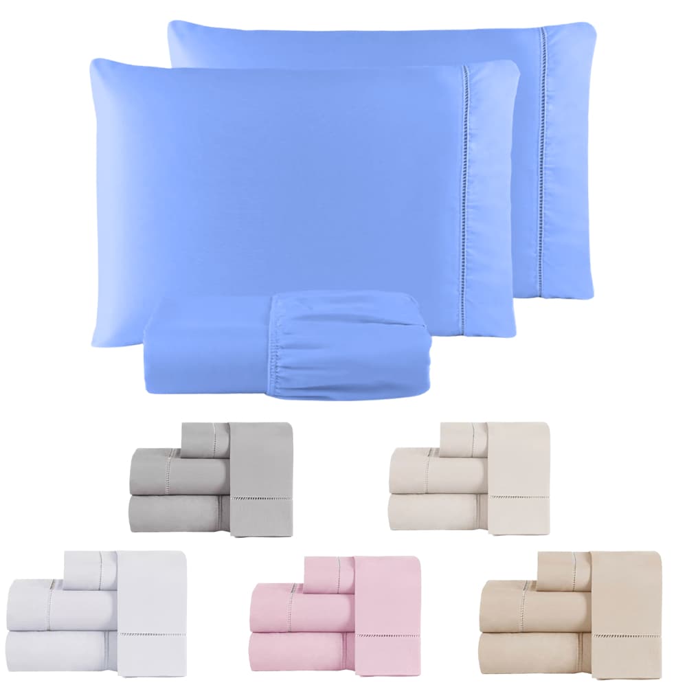 Jogo de Lençol 100% algodão 200 fios Ponto Palito casal queen king Solteiro 03 Peças para cama box