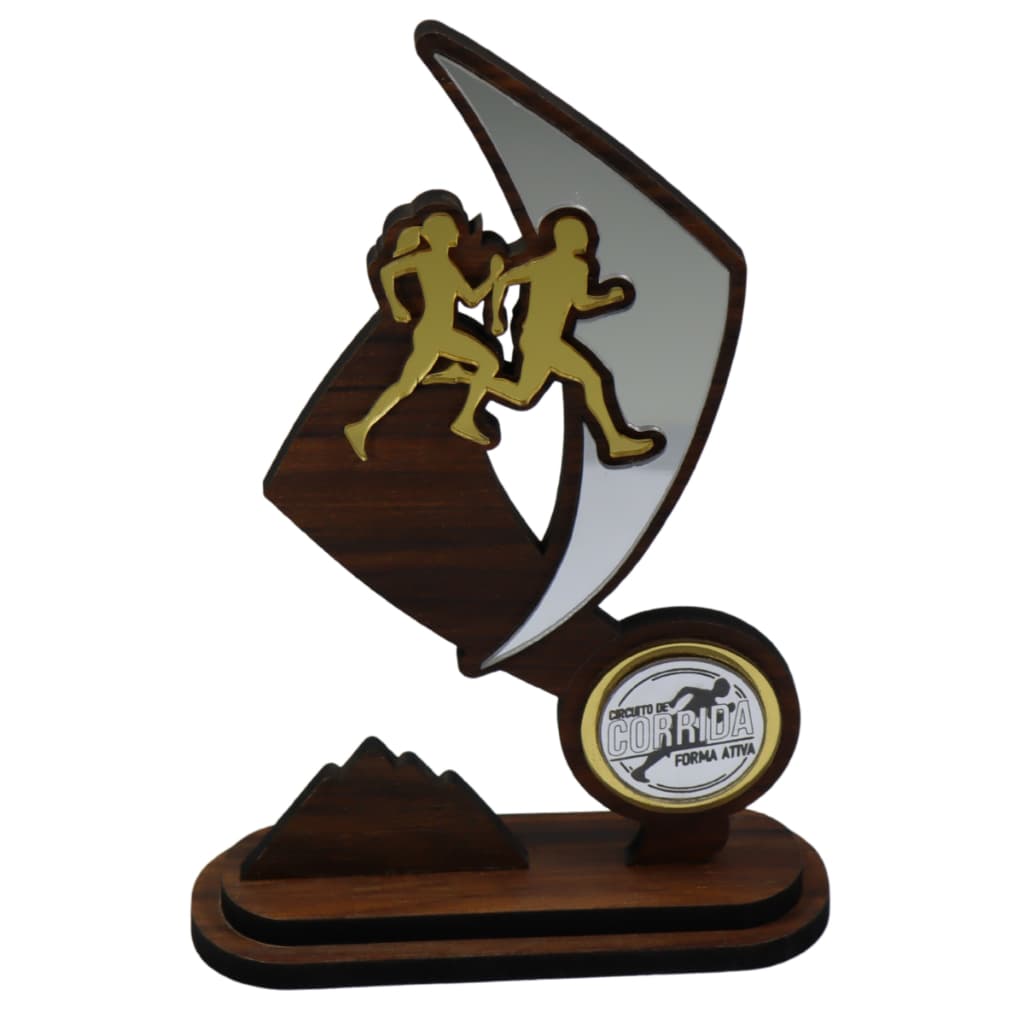 Troféu de Corrida Maratona Corredores Correr Feito em MDF Acrilico