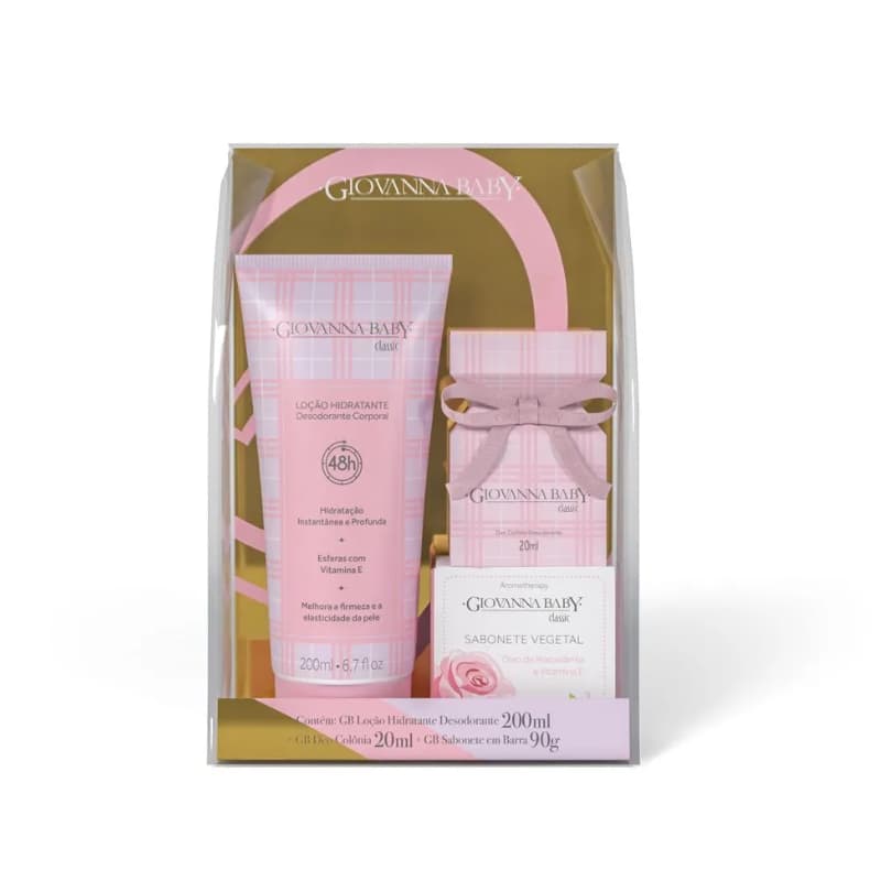 Kit Giovanna Baby Classic [Loção Hidratante Desodorante 200mL + Colonia 20mL + Sabonete Vegetal 90g]