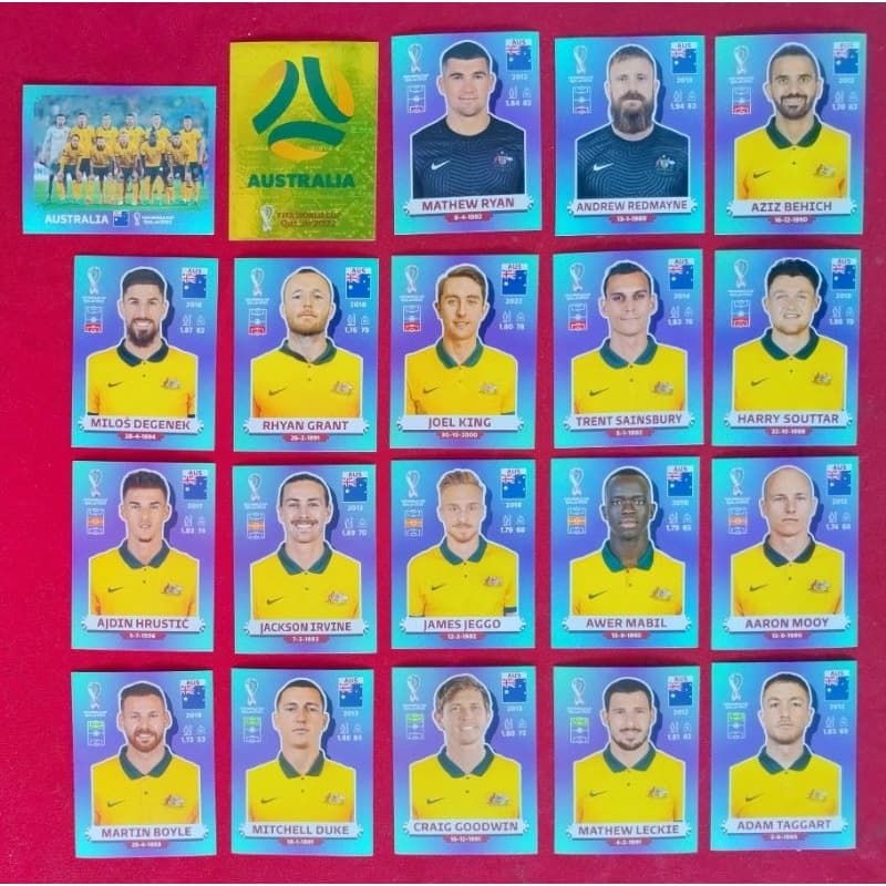 Figurinhas Avulsas da Copa do Mundo 2022 Seleção da Austrália (AUS)