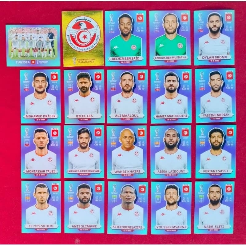 Figurinhas Avulsas da Copa do Mundo 2022 Seleção da Tunísia (TUN)