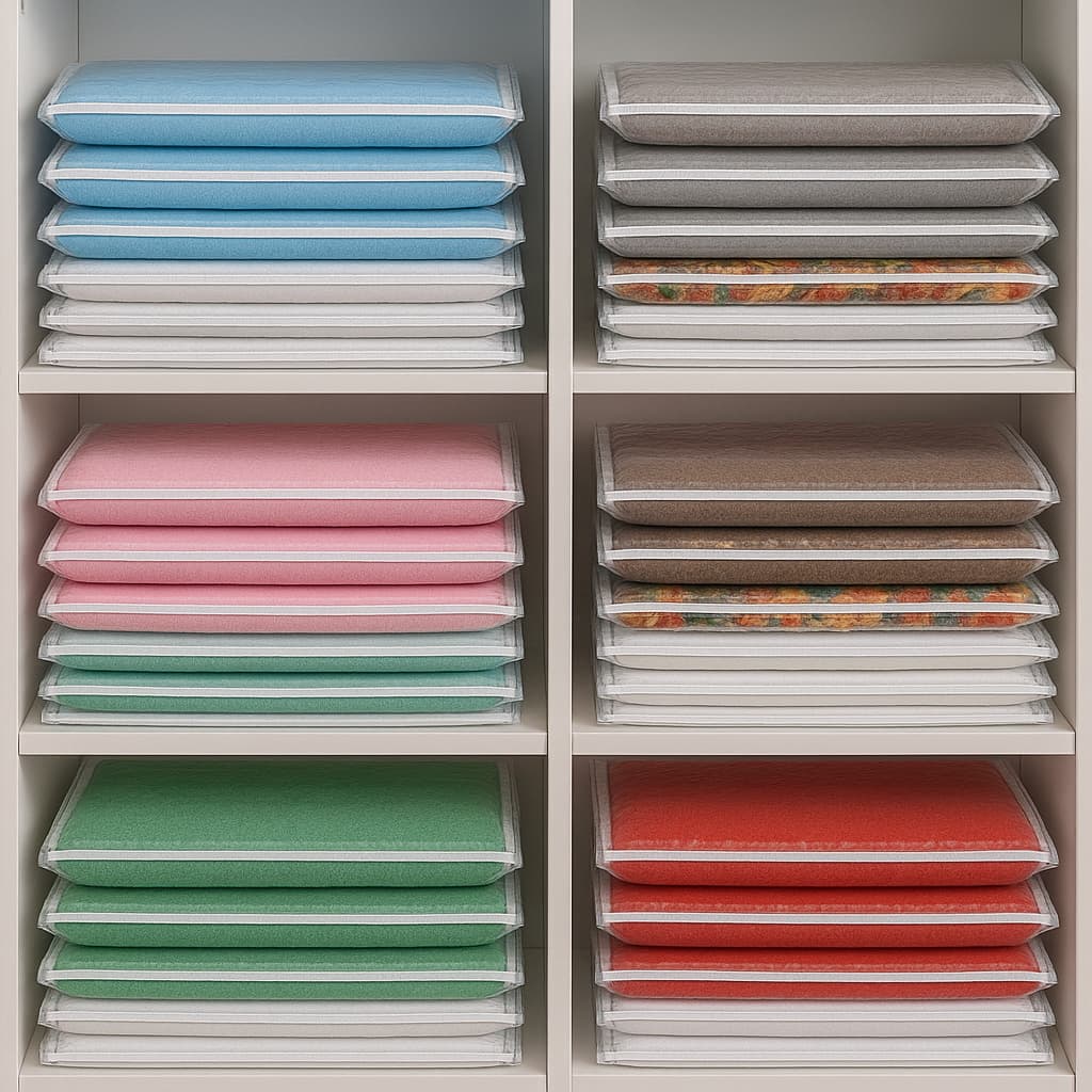 Kit 10 Organizadores para lençol 45 X 37 De Pvc Com Ziper