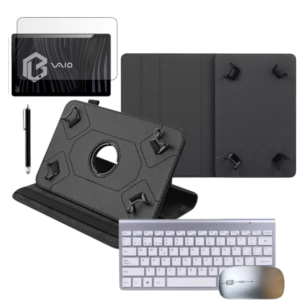 Kit Executivo Capa + Película + Teclado e Mouse Wireless + Caneta Para Tablet Vaio Tl1