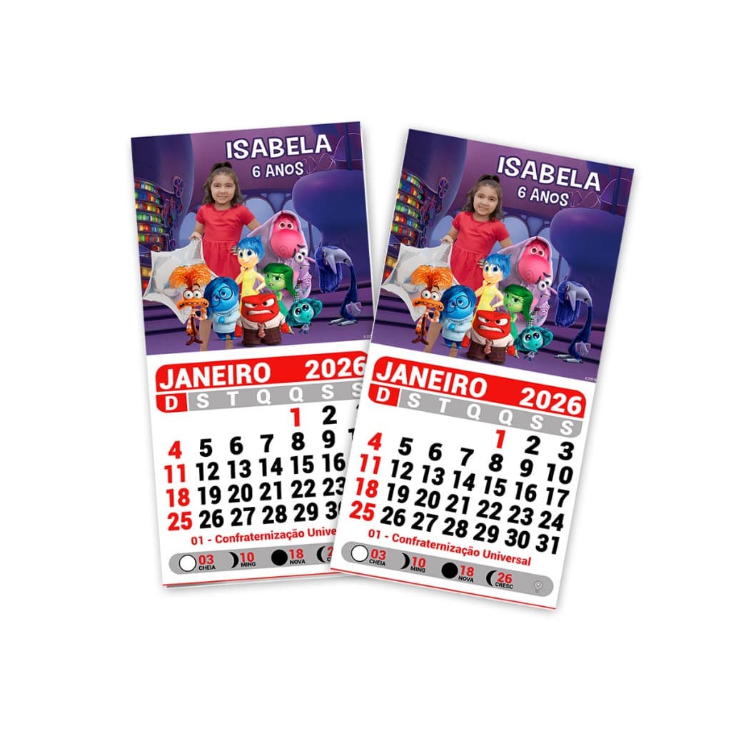 100 Mini Calendários Personalizados 2026 seu tema!