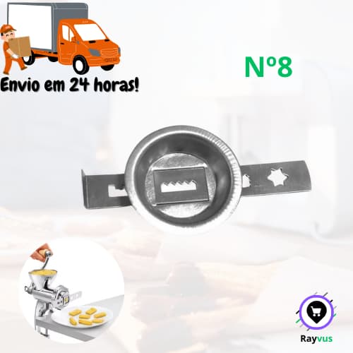 Modelador de biscoito bolacha Nº 8 para moedores de carne elétrico e manual flandres