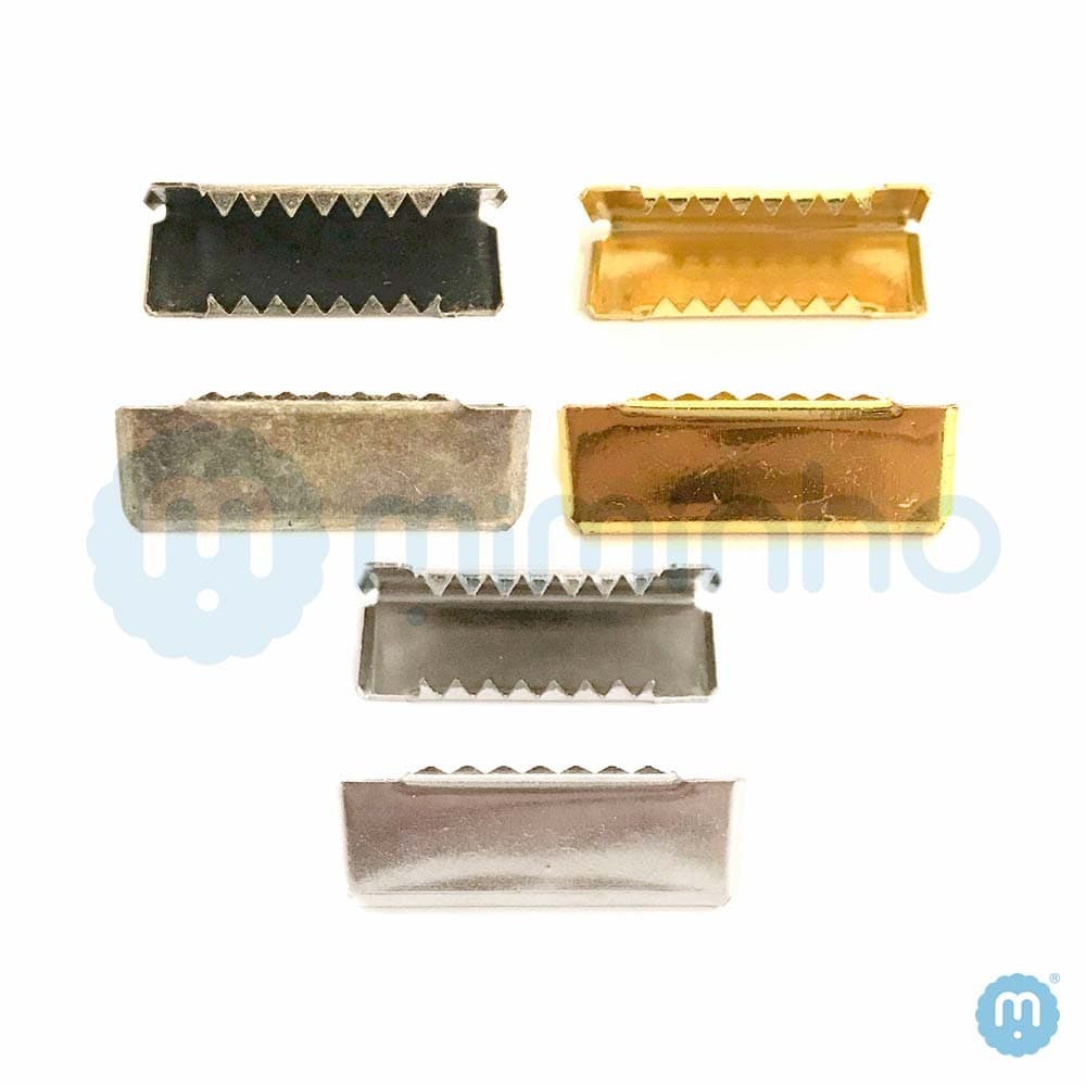 Terminal Garra Para Alça e Zíper 3cm - Metal - PACOTES COM 10 e 20 PÇS - Niquelado, Ouro Velho e Ouro Cataforético