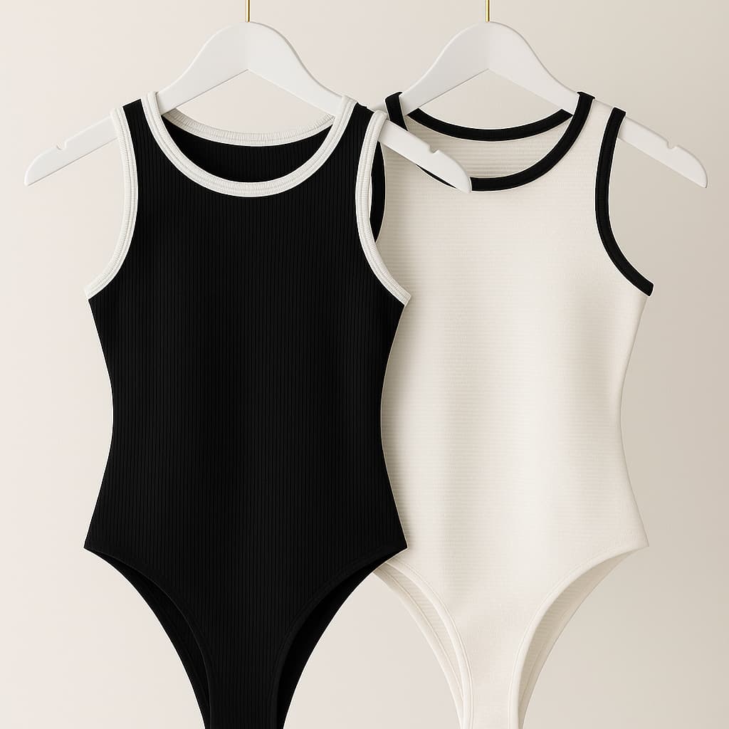 Kit 2 Body Feminino Regata Canelado Moda 2024