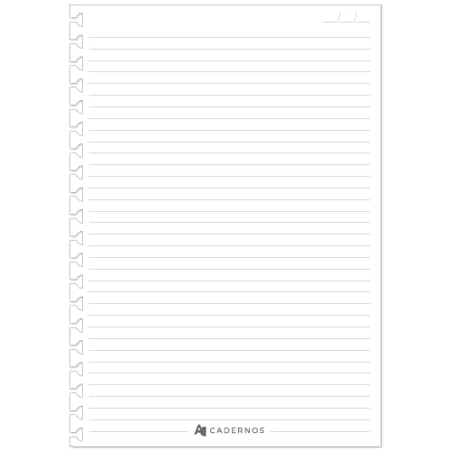 Refil PAUTADO DE LINHAS PRETAS Reposicionável P/ Caderno AD C/ 50 folhas 90g/m²