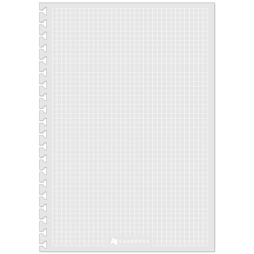 Refil QUADRICULADO DE LINHAS BRANCAS Reposicionável P/ Caderno AD C/ 50 folhas 90g/m²