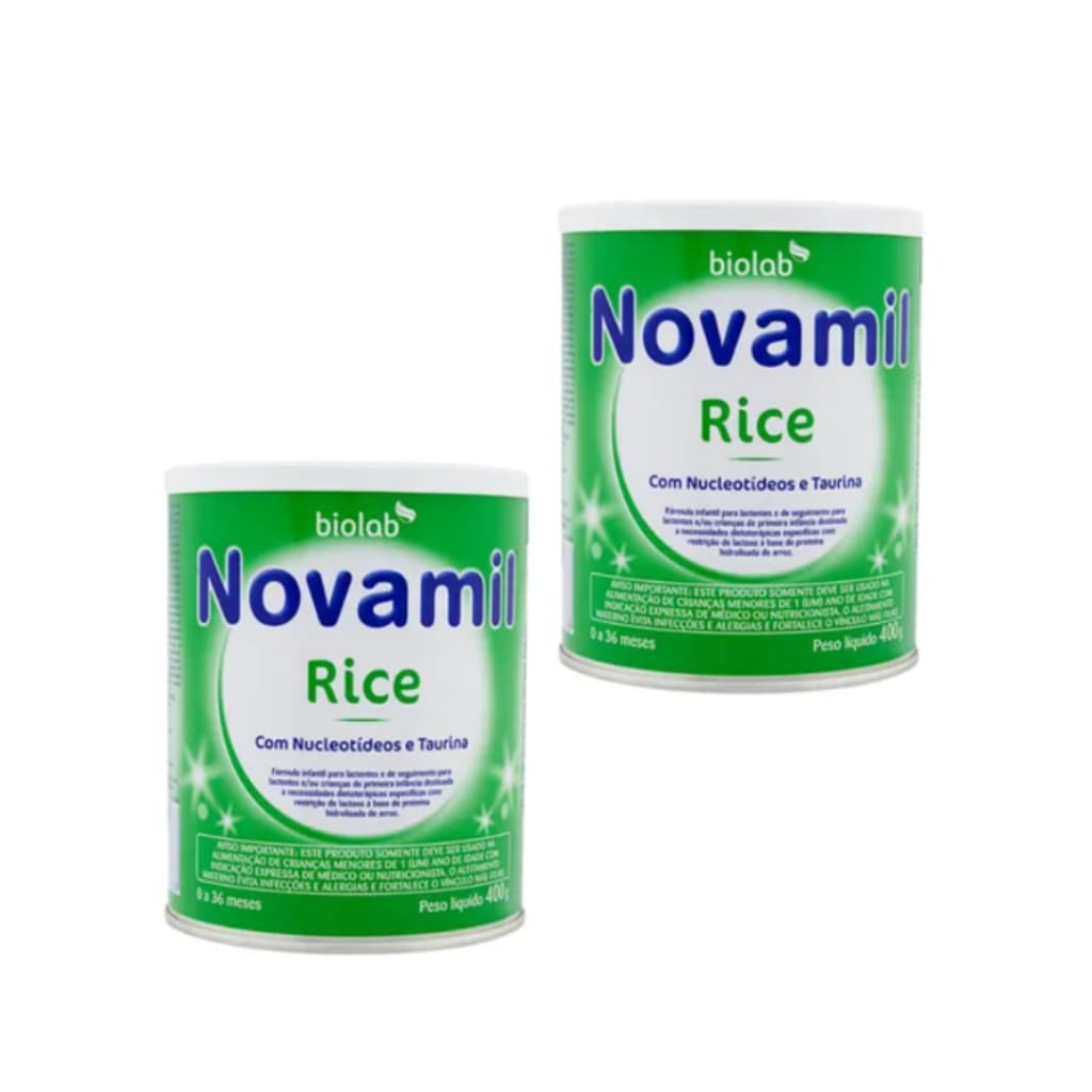 Novamil Rice Fórmula Infantil Em Pó Biolab 400g Kit C/2