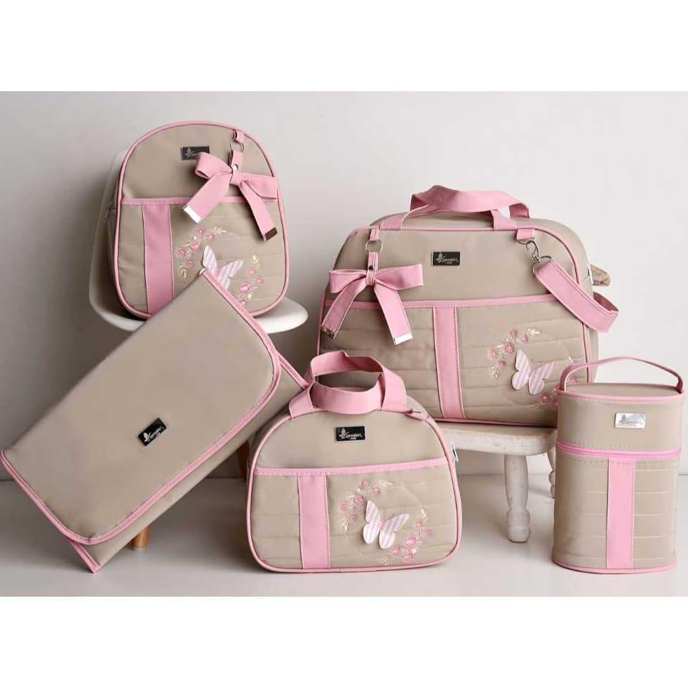 Kit Bolsa Maternidade Menino/Menina Mala de Luxo Térmica Impermeável Luender Baby