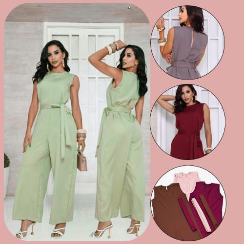 Macaçao longo Pantalona feminino  alfaiataria moda executiva