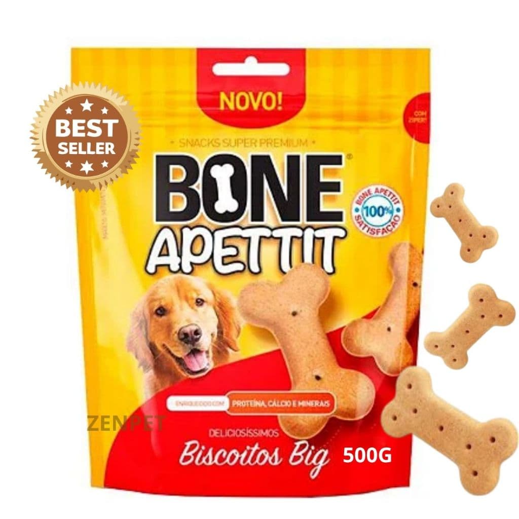 Biscoito Para Cães Petisco Crocante e Saudável para Cachorro Bone Apettit 500g