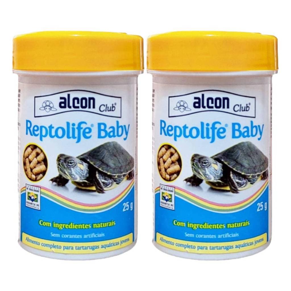 Kit 2 Ração Para Tartarugas Filhotes Alcon Reptolife Baby 25 g