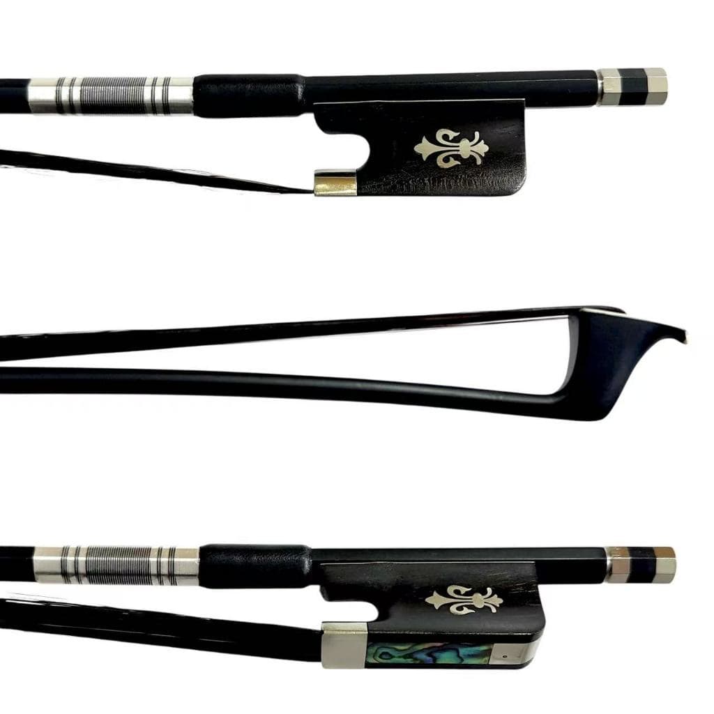 Arco Cello 4/4 Fibra Carbono Liso Violoncelo Flor de Lis Crina Negra Genuina Mongólia