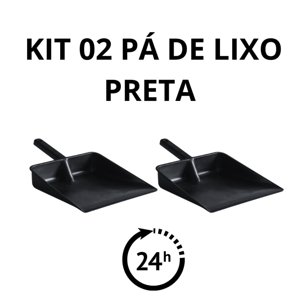 Kit com 2 Pá de Lixo Preta Zugo Utilidades Domésticas