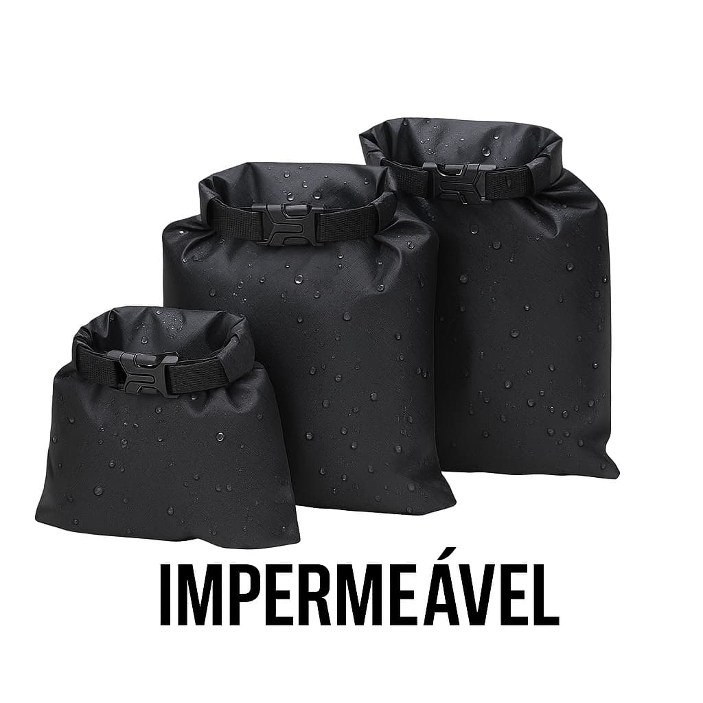 Kit Saco Bolsa Impermeável Estanque Resistente a  Água  Bag P M G Fivela