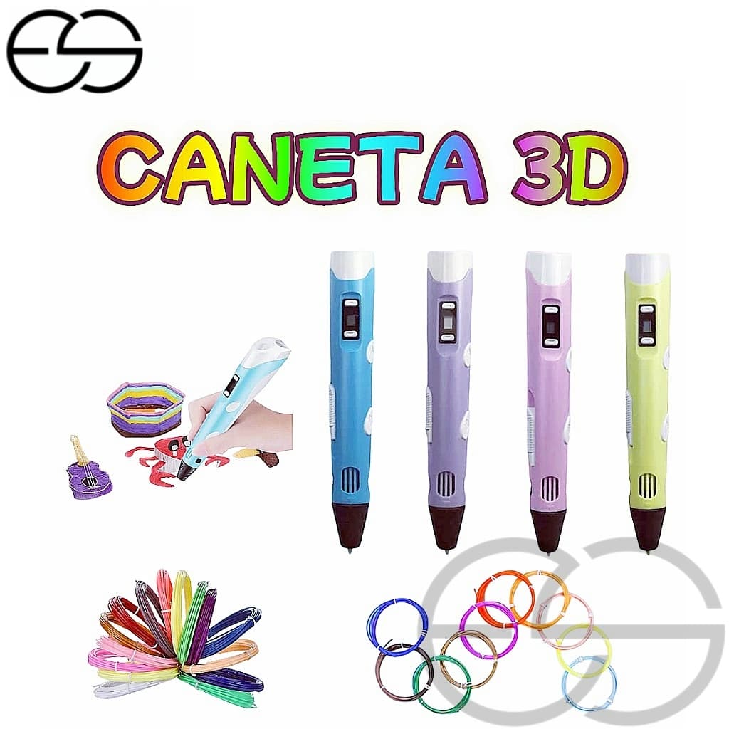 Caneta 3D Impressora Infantil Pintura Desenho 3D DIY Refil Filamento Plástico Seguro Para Crianças ES