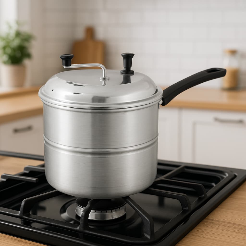 Pipoqueira de Alumínio 4,5L com Manivela – Ideal para Fogão a Gás