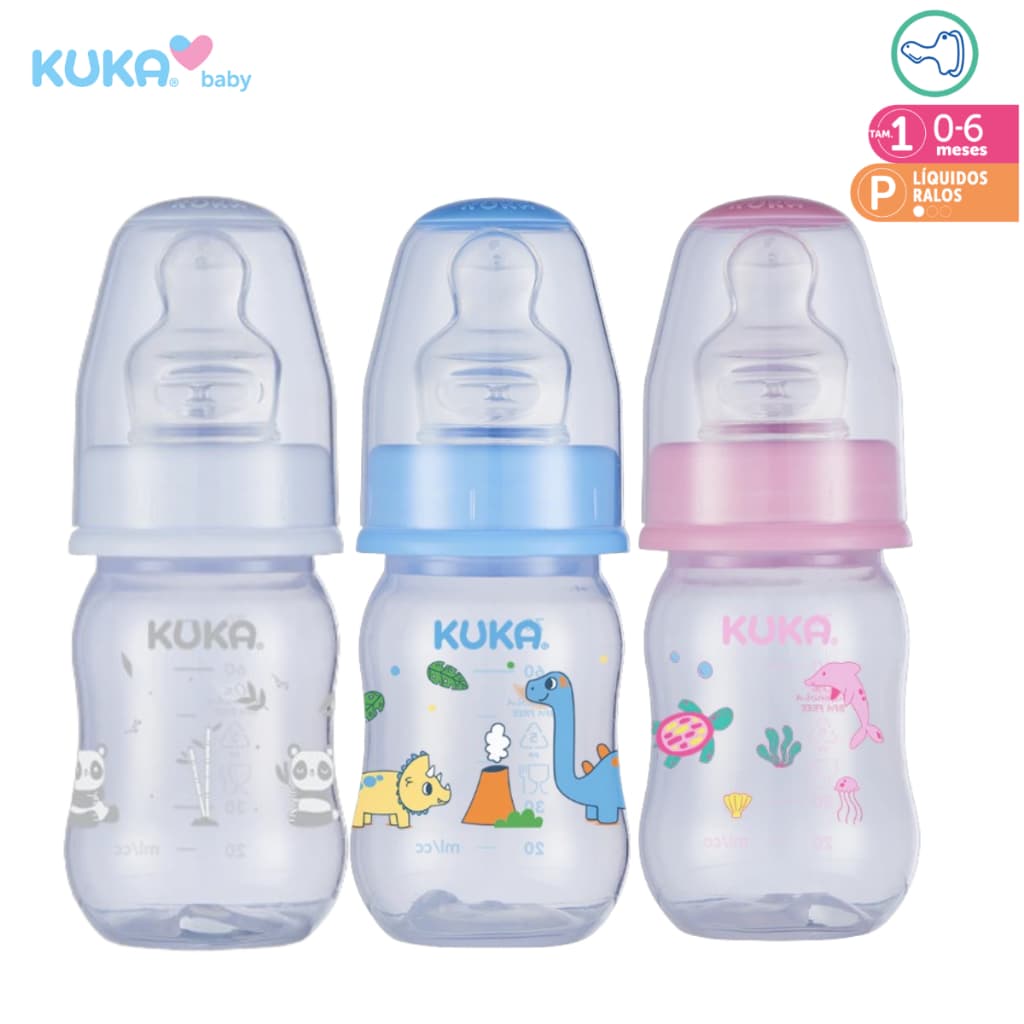 Mamadeira Chuquinha Ortodôntica Válvula Anticolica 70mL Antivazamento Líquidos Ralos 0-6 Meses Kuka