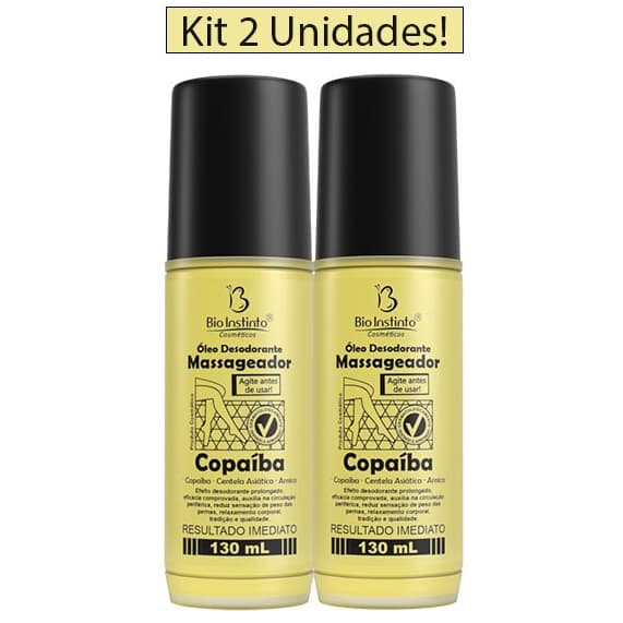 KIT com 2 Unidades Óleo Para Massagens COPAÍBA 130mL Bio Instinto