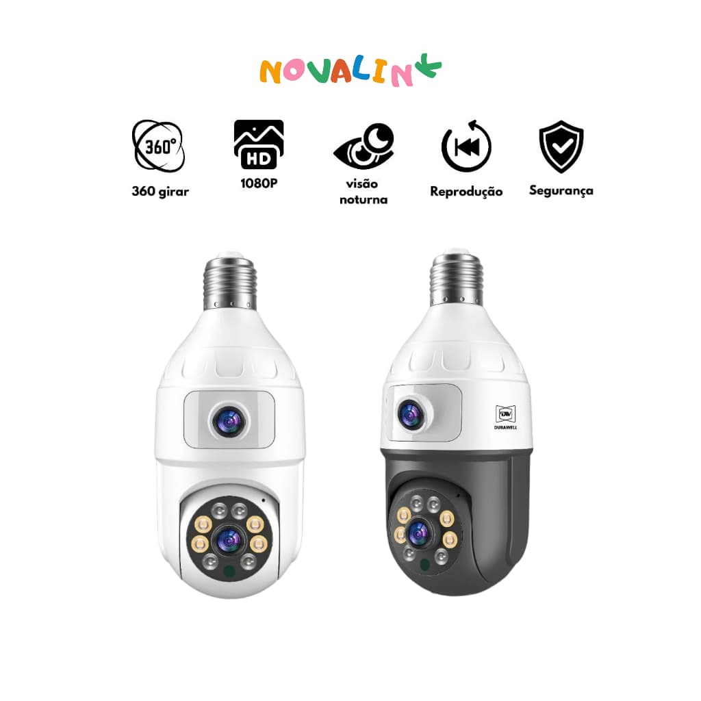 Câmera De Segurança Ip Wifi Full HD 2 Lentes Visão Noturna