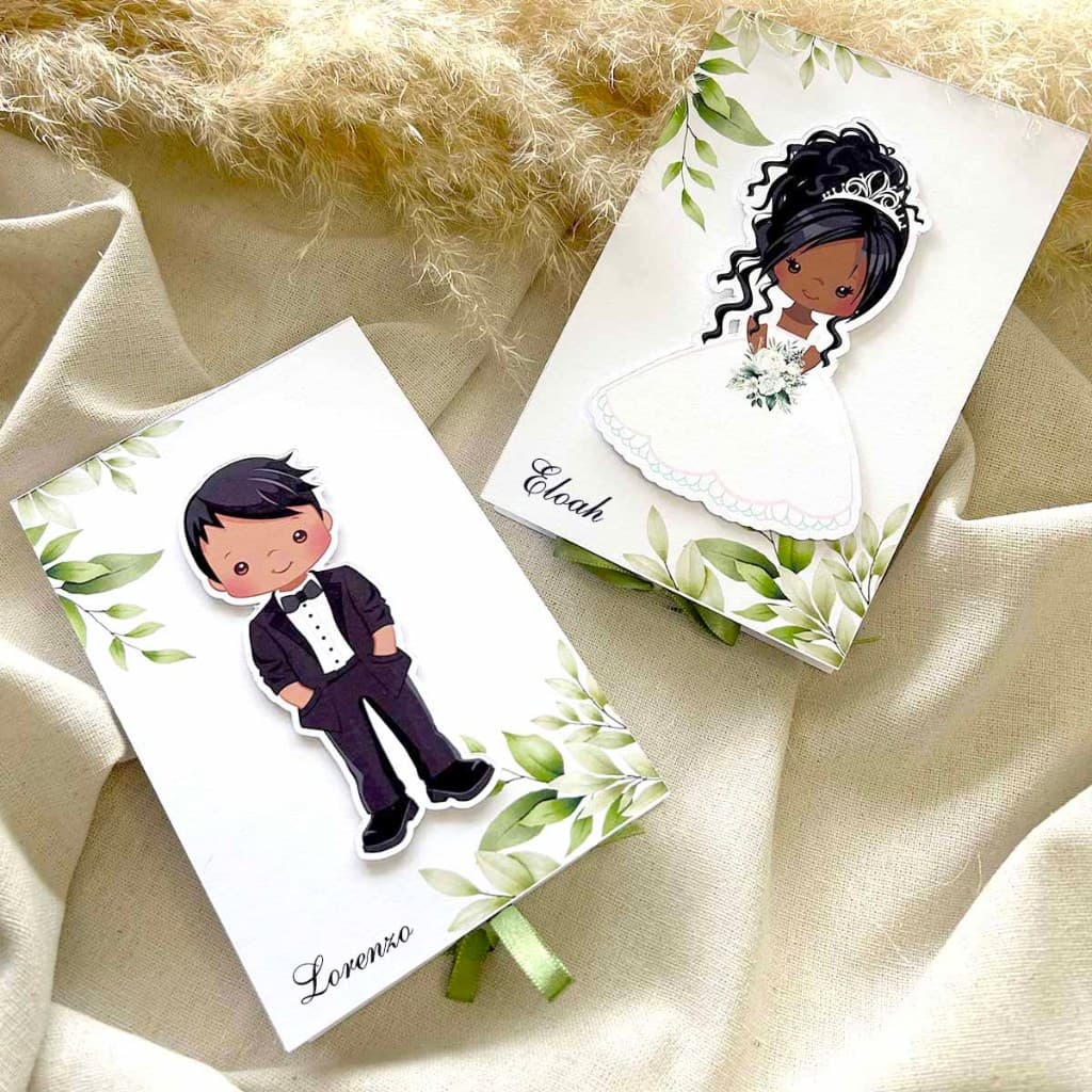 2 Caixa Convite Daminha Florista Pajem Casamento Matrimonio