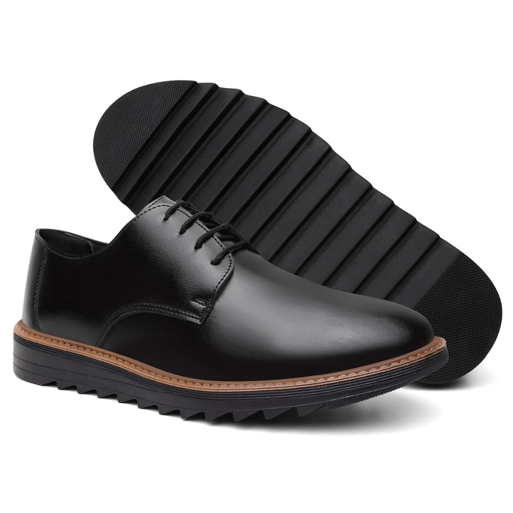 Mocassim Oxford Lux de Amarrar com Solado Slip On Tratorado Borracha  Casual