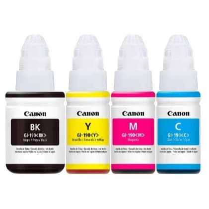 Kit Colorido Tinta Canon GI-190 GI190 para G1100 G2100 G2111 G3100 G3102 G3111 G4100 G4102 4 Cores