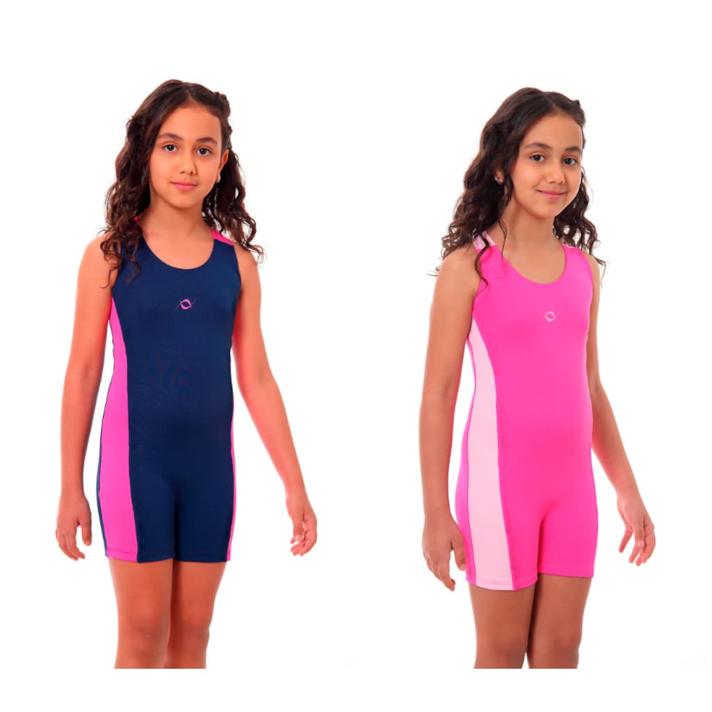 Kit 2 Maiô Perninha Natação Infantil Juvenil Proteção Uv Piscina