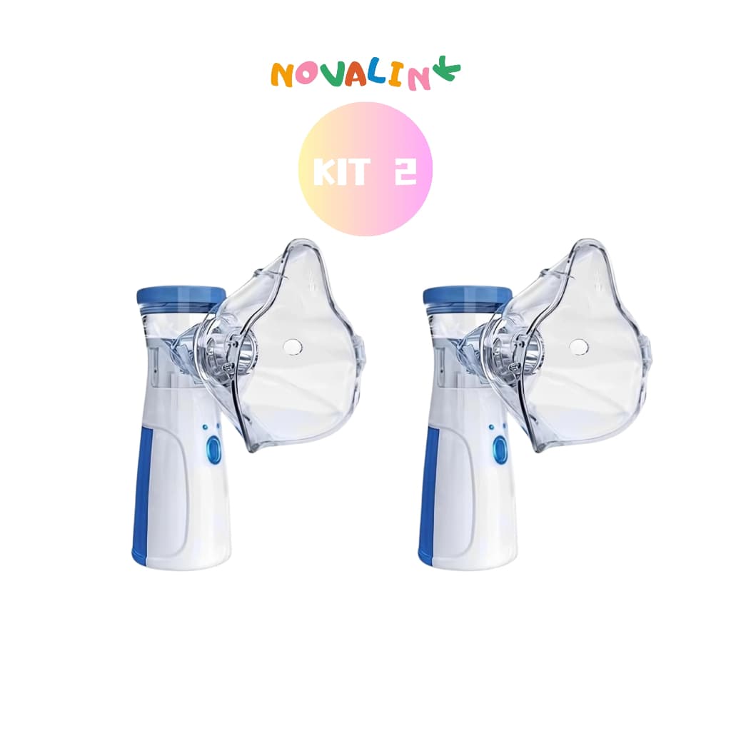 Kit 2 Nebulizador Ultrassônico Inalador Portátil Recarregável Adulto e Infantil