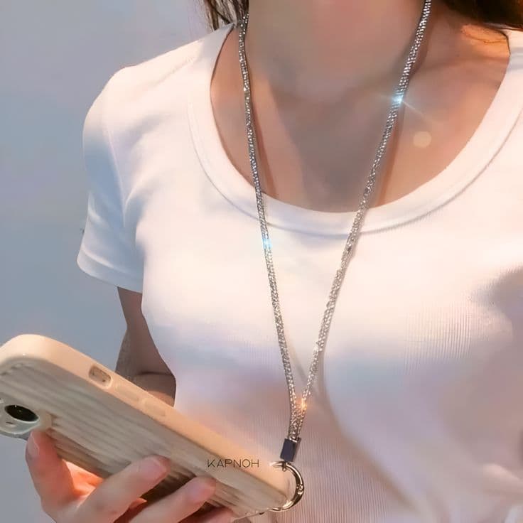 Cordão Antiperda Para Celular e Cordão De Strass Brilhante Pendurar No Cristal