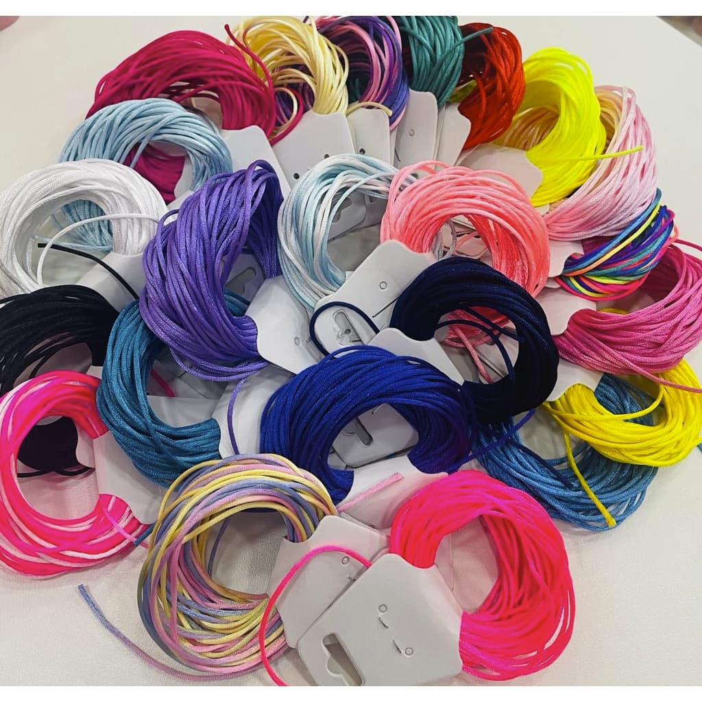Kit Fio de cetim 1mm com 25 metros cada kit, cores variadas