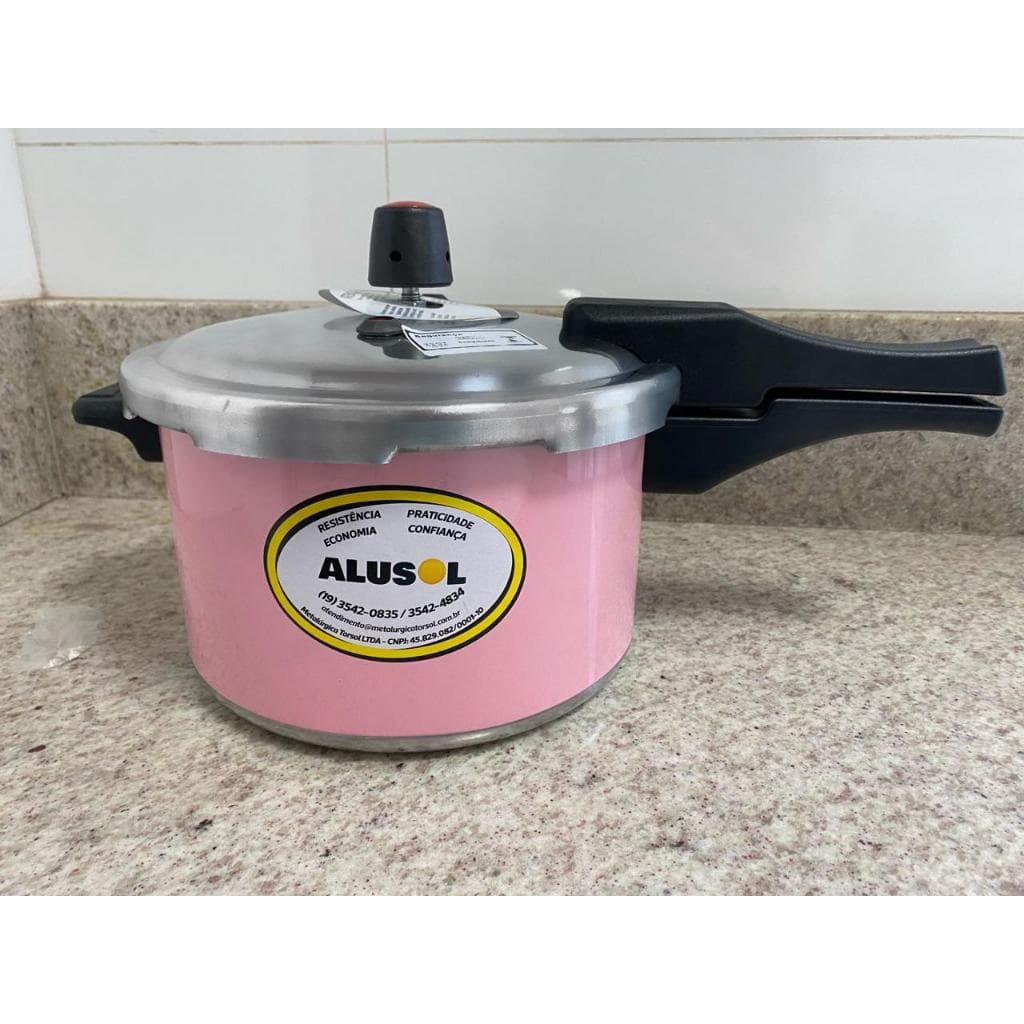 PANELA DE PRESSÃO 5,0 LITROS - FECHAMENTO EXTERNO - ROSA BARBIE