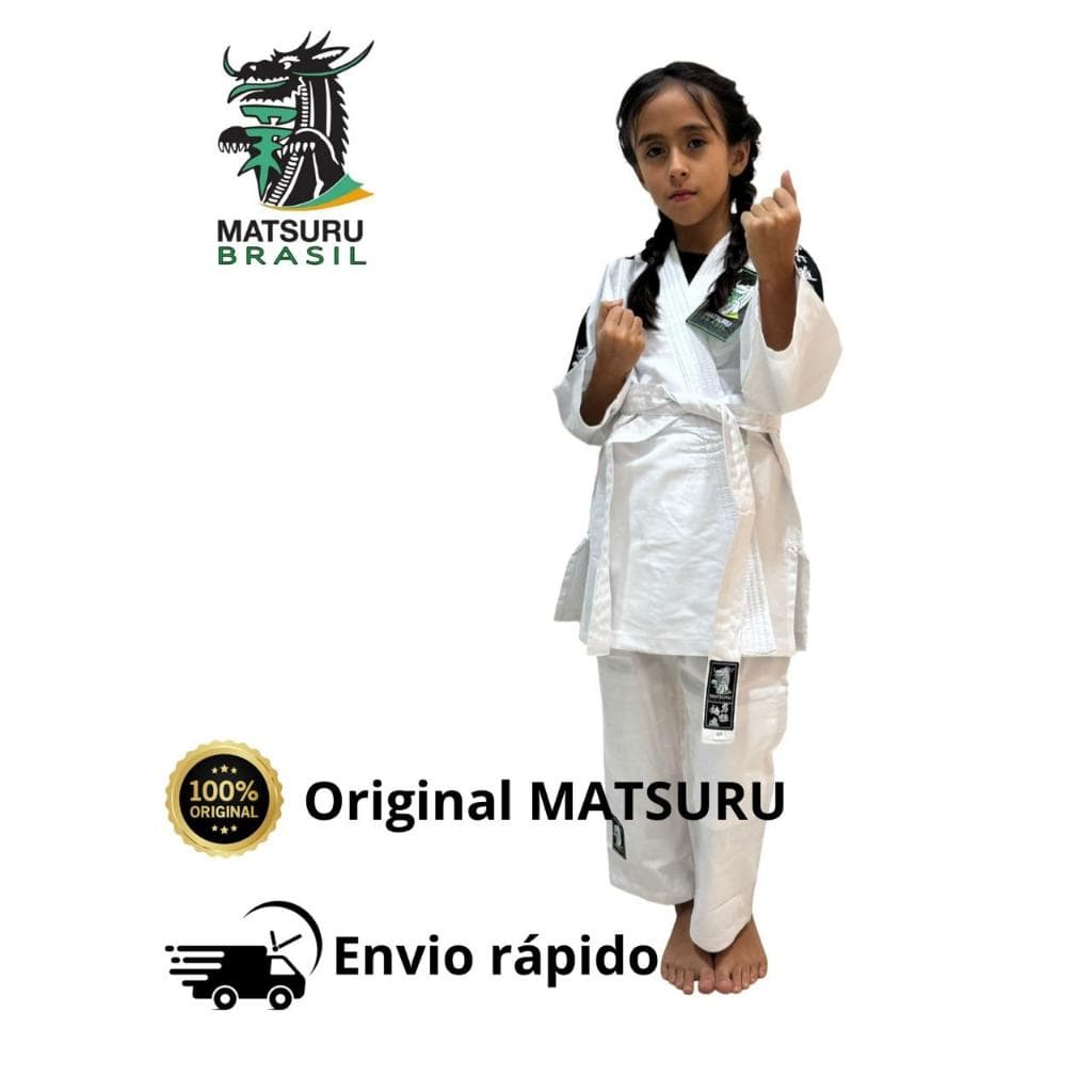 Kimono start Infantil Jiu-Jitsu / Judô Original Matsuru –Uniforme Artes Marciais com Faixa de brinde