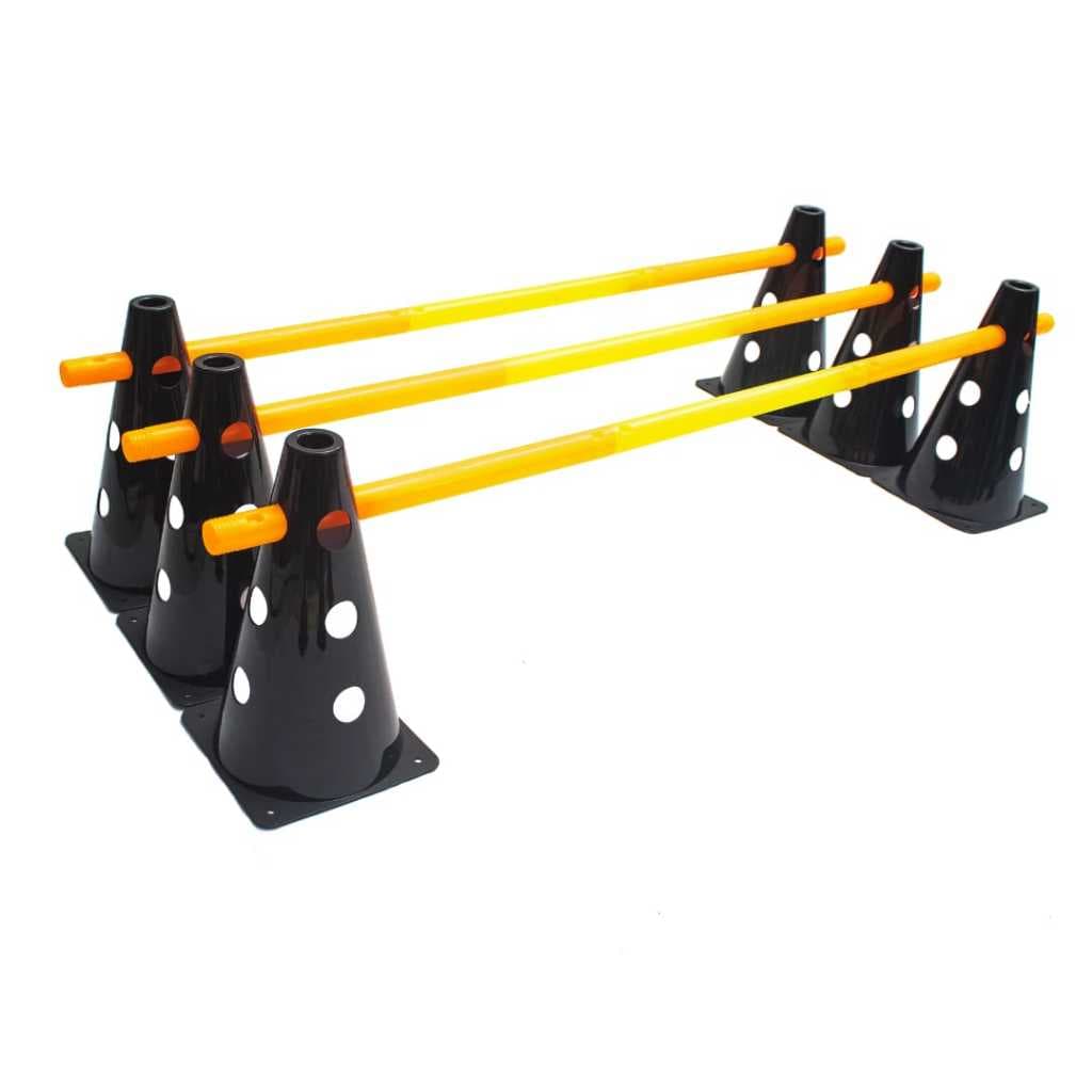 B-3 KIT BARREIRA 6 CONES FURADOS  + 3 BARREIRAS DESMONTÁVEIS 90 CENTÍMETROS