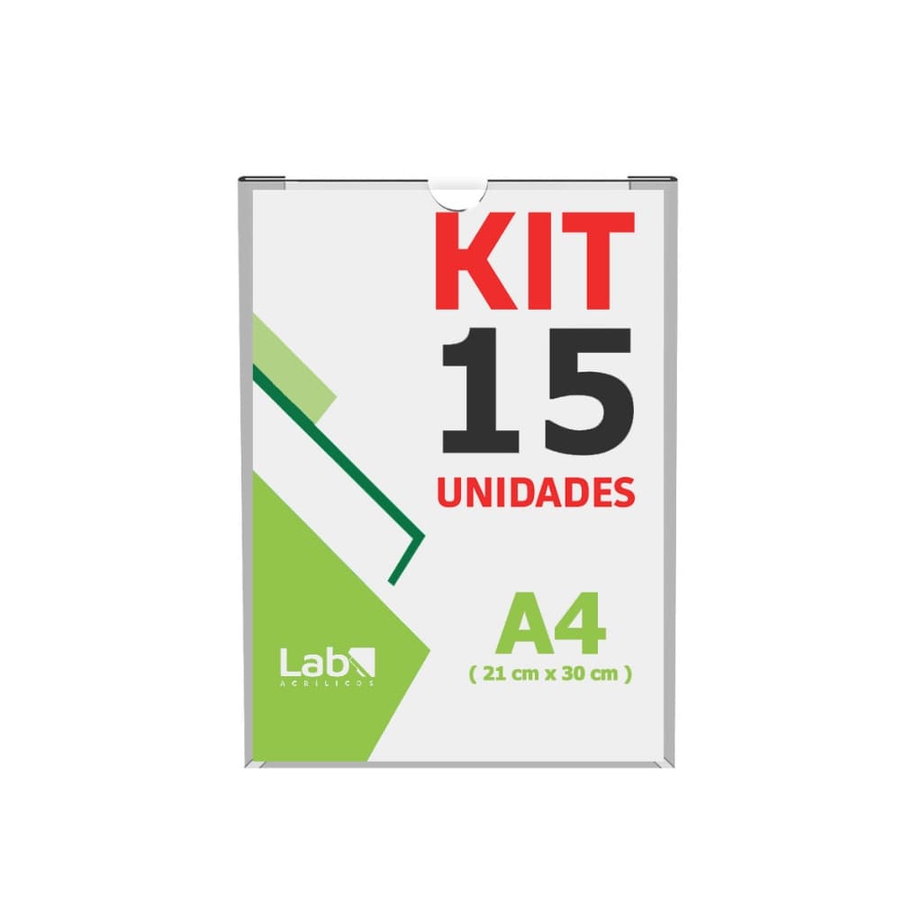 15 Display A4 Expositor Porta Folha Quadro Aviso Parede Petg