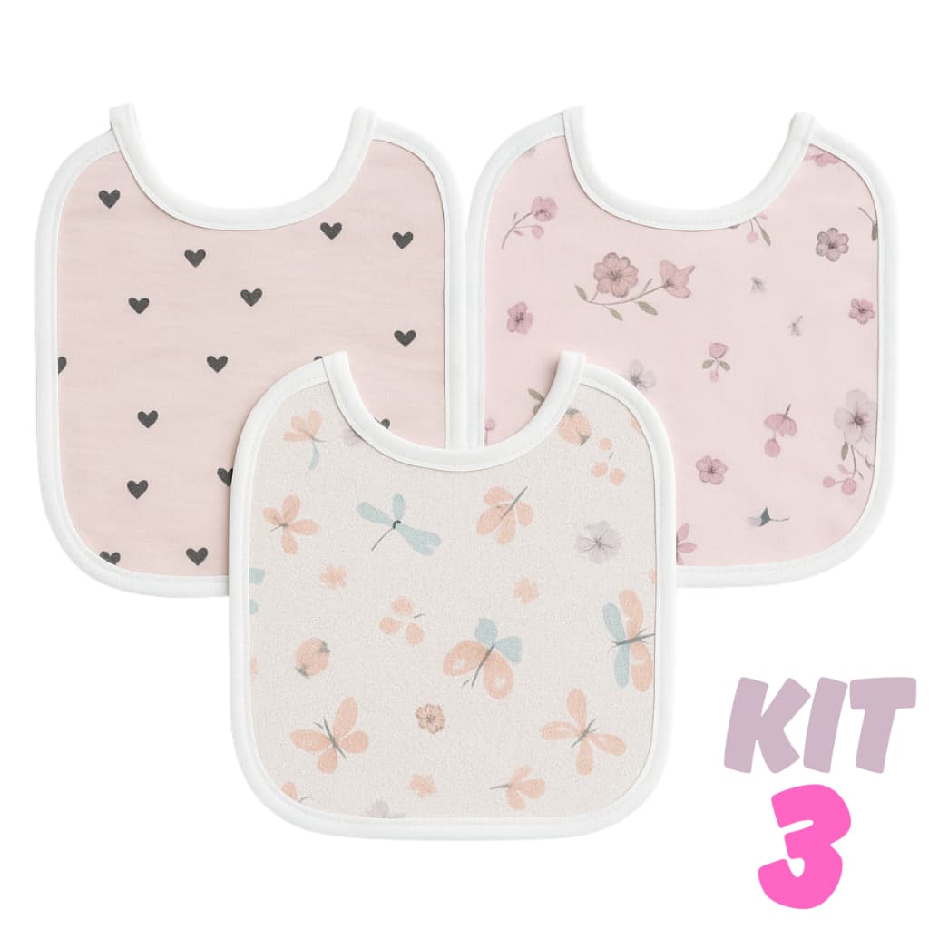 Babadores Para Bebê - Kit 3 Unidades