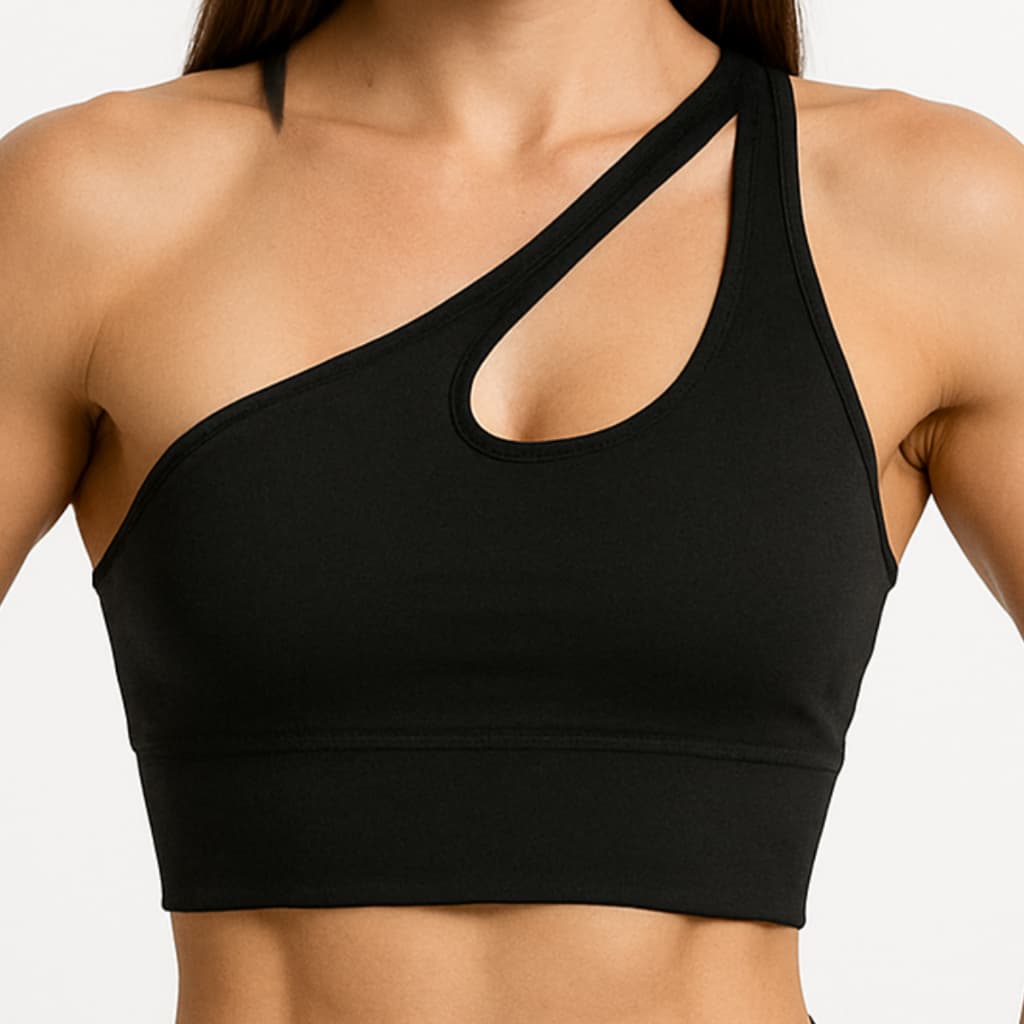 Top de Academia Top um Ombro Só com Bojo Removível Top Gota Fitness Suplex