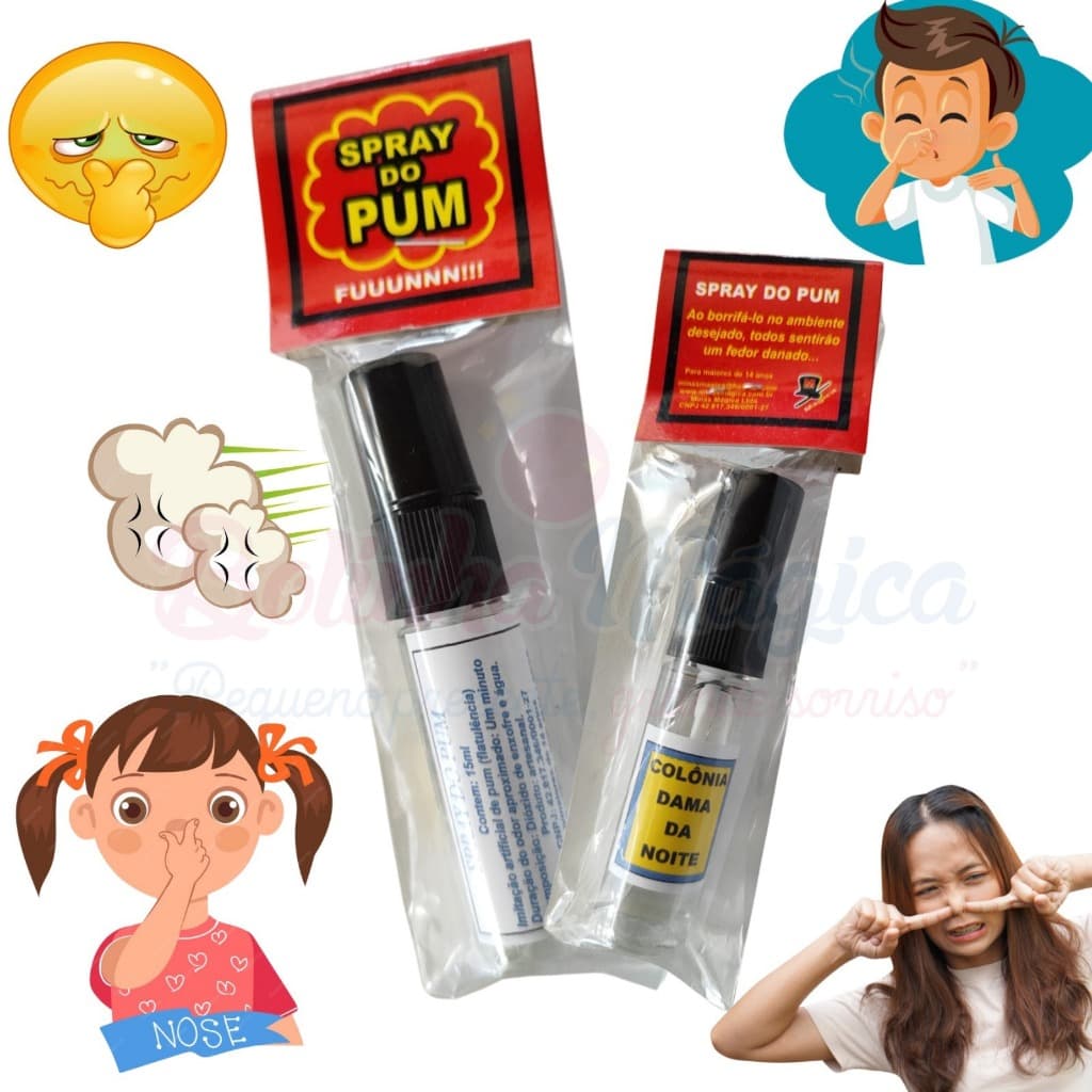 Spray do Pum Super Forte 15 ml Pegadinha Peido Fedido Trollagem Amigo da Onça Brincadeira  Engraçado