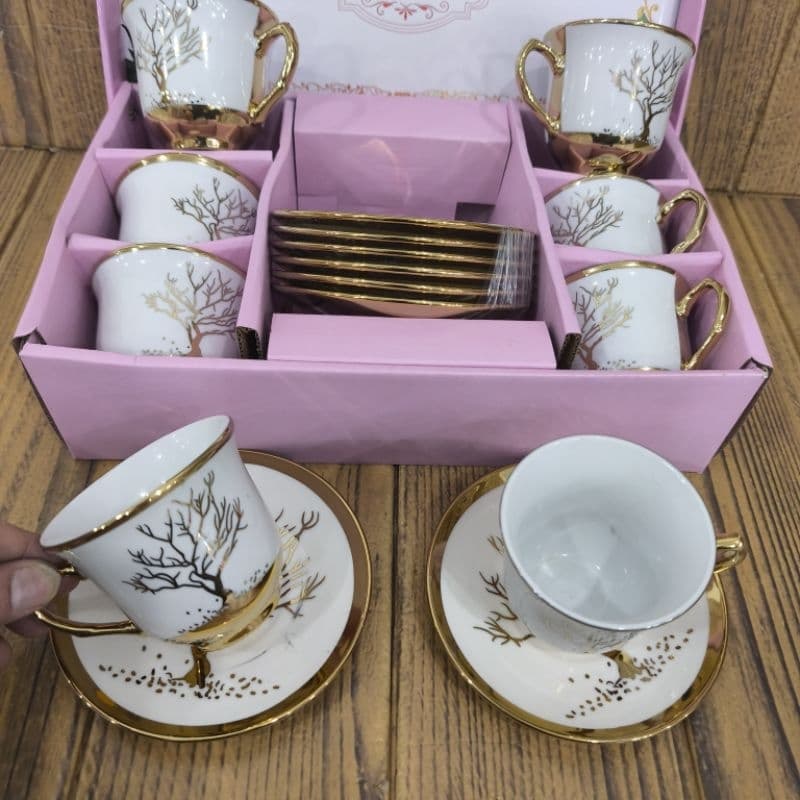 Kit Xícaras 160ml de Chá e café com 12 peças de Cerâmica Top