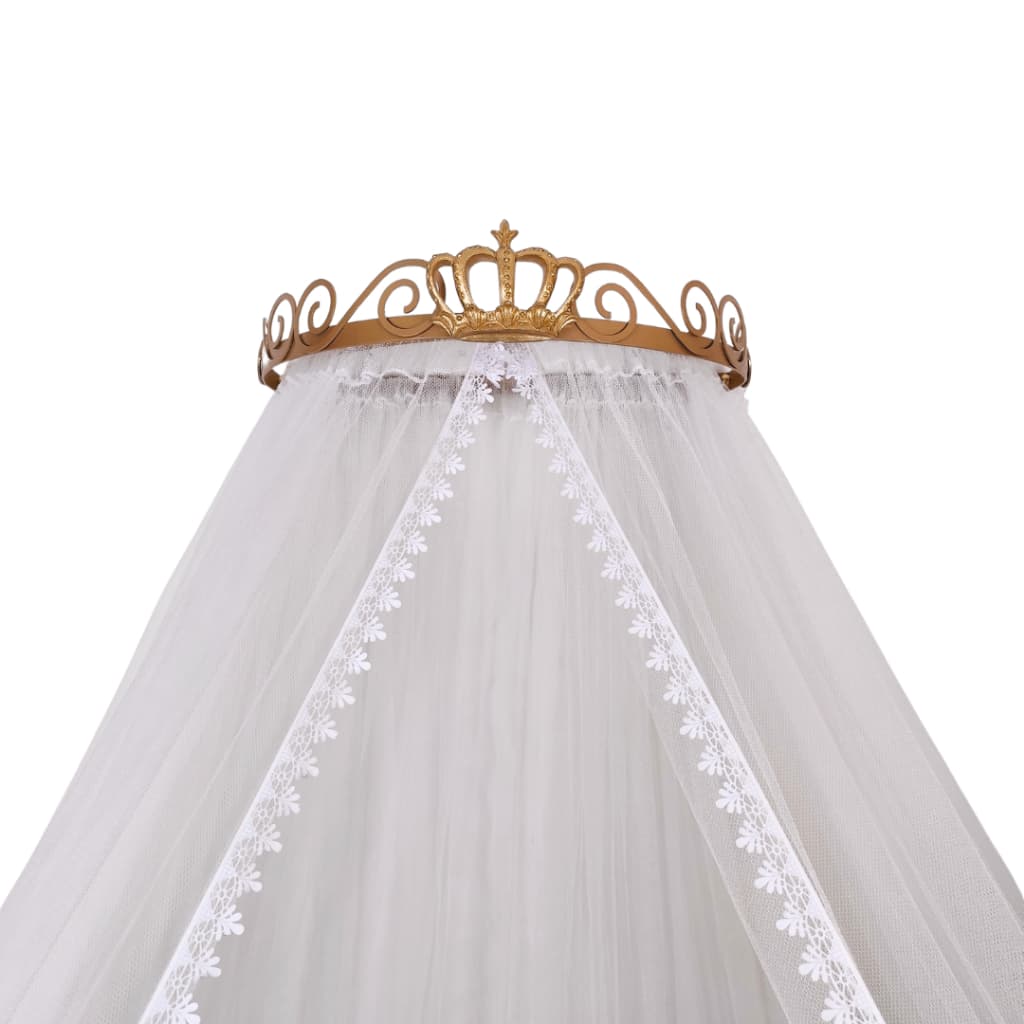 Dossel coroa com arabesco e mosquiteiro tule