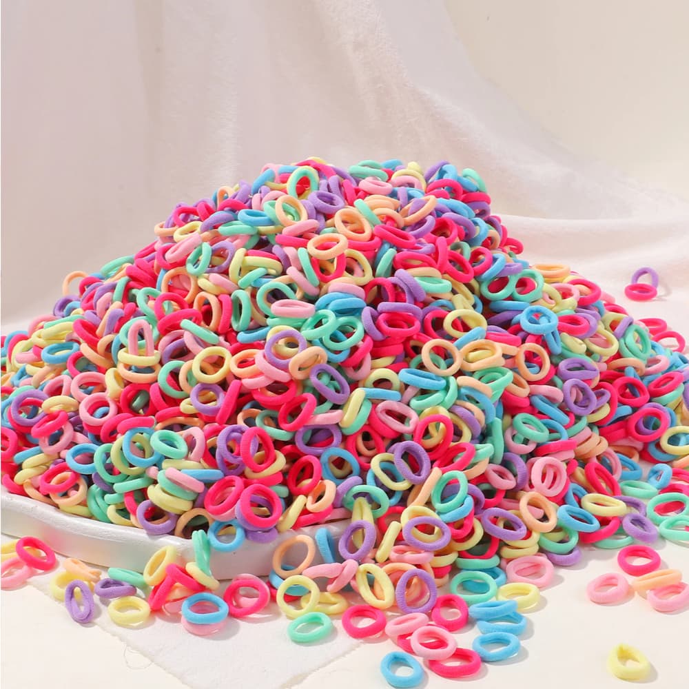 1200 Unidades De Elasticos  De Cabelo Elásticos Coloridas ,  Mini Rabo De Cavalo Definidos Para Meninas E Crianças