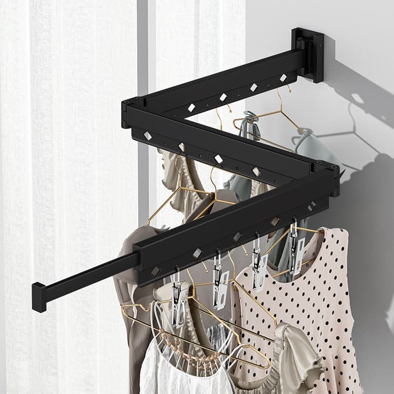 Varal De Parede Dobrável Com Suporte Para Cabide Economia De Espaço ATP54