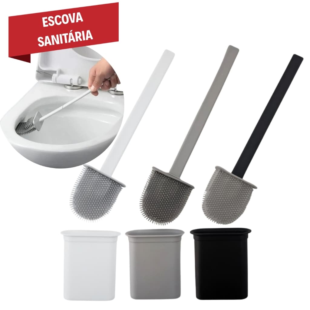Escova Sanitária Quadrada Multiuso Para Privada de Silicone